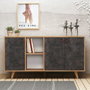 Hanah Home Consola Planky Roble y Gris Oscuro
